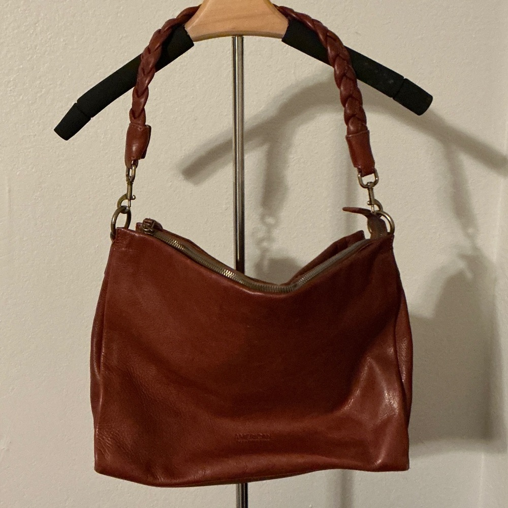 Elegant Brown Leather Women's Bag American leather co shoulder bag